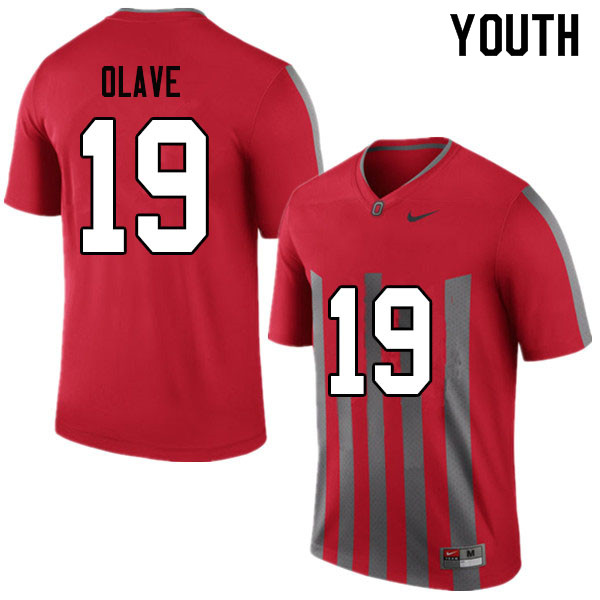 Ohio State Buckeyes Chris Olave Youth #19 Throwback Authentic Stitched College Football Jersey